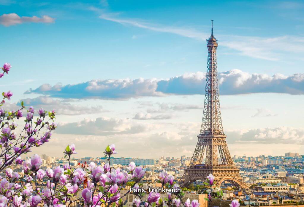 Paris mit dem Eifelturm ist der erste Stopp auf dem Roadtrip durch Frankreich und Spanien