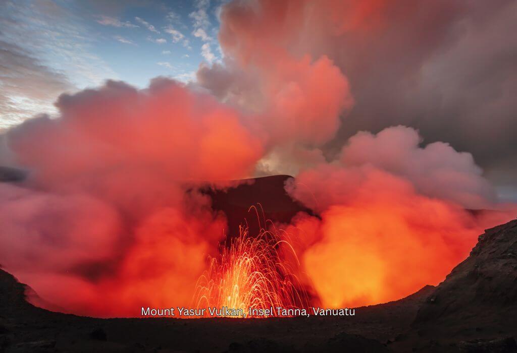 Vulkan Mount Yasur auf der Insel Tanna in Vanuatu